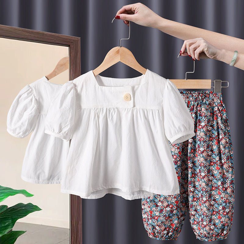 baby girl summer suit-New Baby Girl Summer Short Sleeve Two Piece Suit-shopluxelook.store