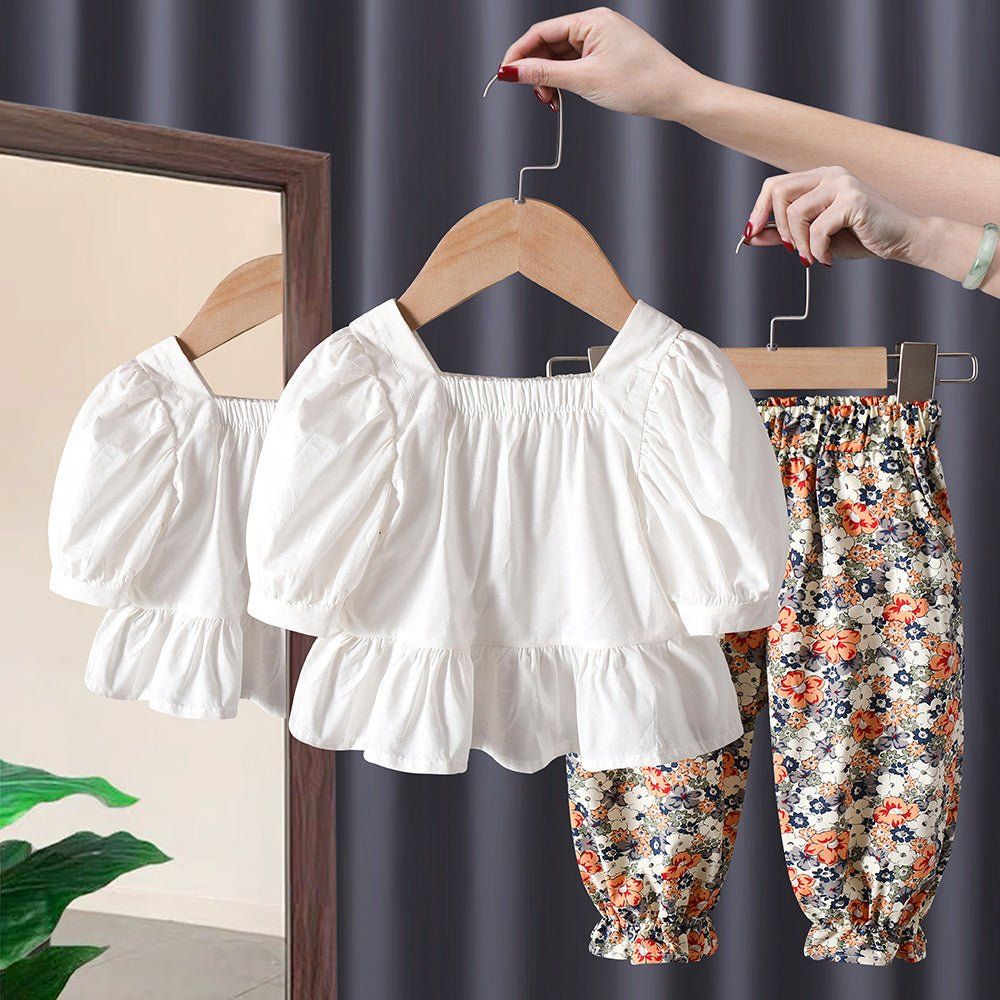 baby girl summer suit-New Baby Girl Summer Short Sleeve Two Piece Suit-shopluxelook.store