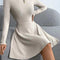 New Fall Women's Clothing Slim Fit Sunken Stripe Long Sleeve Fleece Dress-shopluxelook.store