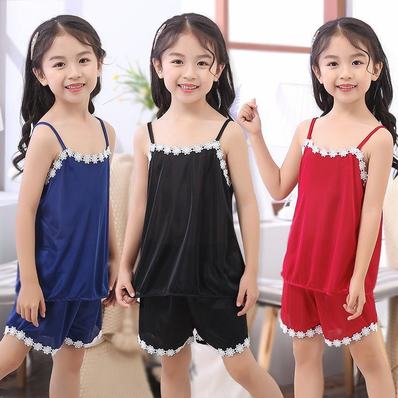 children's pajamas-New Product Cute Children Sling Pajamas Girl-shopluxelook.store