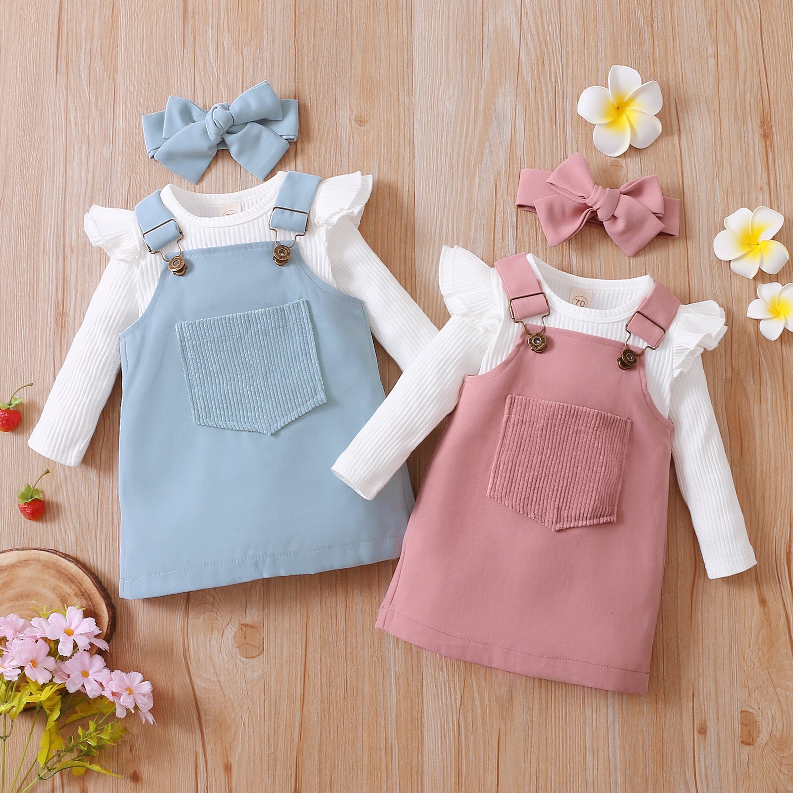 newborn baby girls autumn clothes-Newborn Baby Girls Autumn Clothes Set Solid Long Sleeve-shopluxelook.store