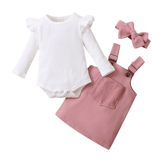 newborn baby girls autumn clothes-Newborn Baby Girls Autumn Clothes Set Solid Long Sleeve-shopluxelook.store