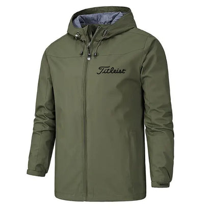 Men's Waterproof Windbreaker Jacket - Army Green / Medium