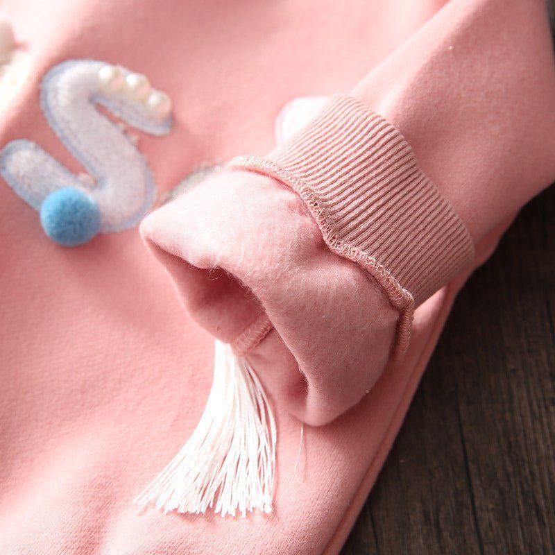 pearl hoodies-Pearl Hoodies Kids Baby Girls Plus Velet Winter Sweatshirt-shopluxelook.store