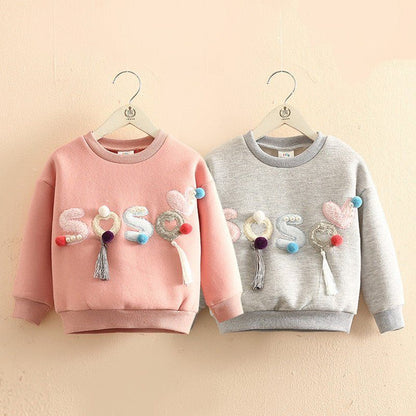 Pearl Hoodies Kids Baby Girls Plus Velet Winter Sweatshirt - Luxury 0 by Shop Luxe Look