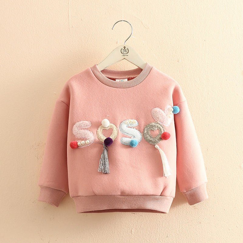 Pearl Hoodies Kids Baby Girls Plus Velet Winter Sweatshirt - Luxury 0 by Shop Luxe Look