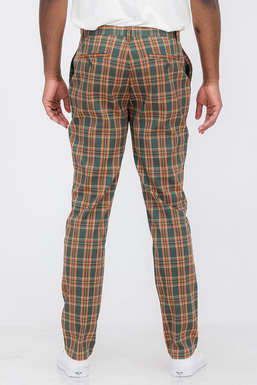 plaid slim fit trouser pants-Plaid Slim Fit Trouser Pants-shopluxelook.store