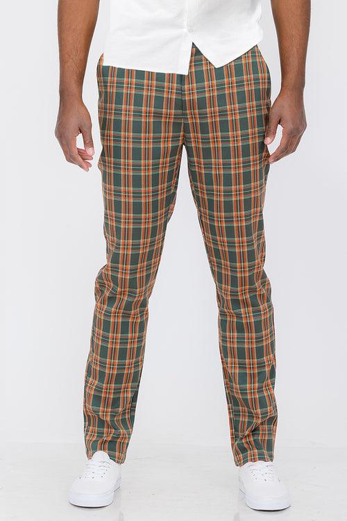 Plaid Slim Fit Trouser Pants-shopluxelook.store