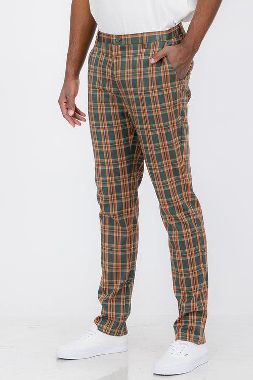 plaid slim fit trouser pants-Plaid Slim Fit Trouser Pants-shopluxelook.store