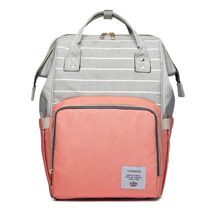 Fashion Maternity Nappy Bag - Pink Stripe