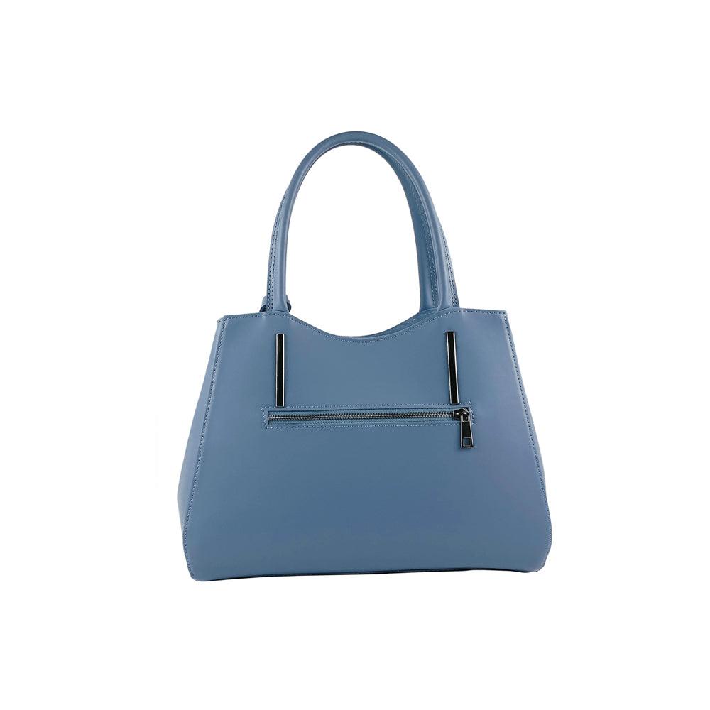 RB1024BF | Women's handbag in genuine leather Made in Italy with removable shoulder strap. Large internal removable bag. Glossy gunmetal-shopluxelook.store