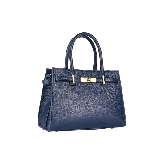 RB1024BF | Women's handbag in genuine leather Made in Italy with removable shoulder strap. Large internal removable bag. Glossy gunmetal