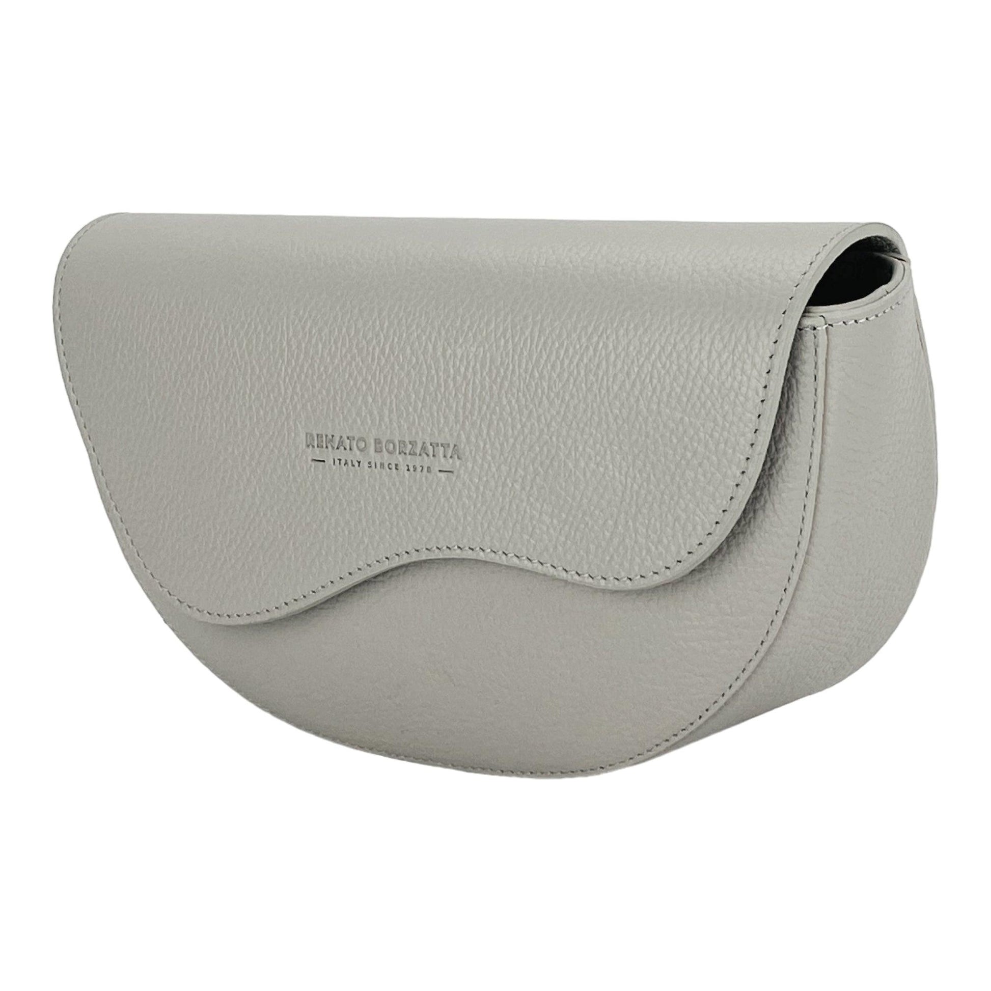 Borsa donna made in Italy-RB1027BO | Borsa Donna a Bandoliera stondata in Vera Pelle Made in Italy. Tracolla removibile e regolabile in pelle.-shopluxelook.store