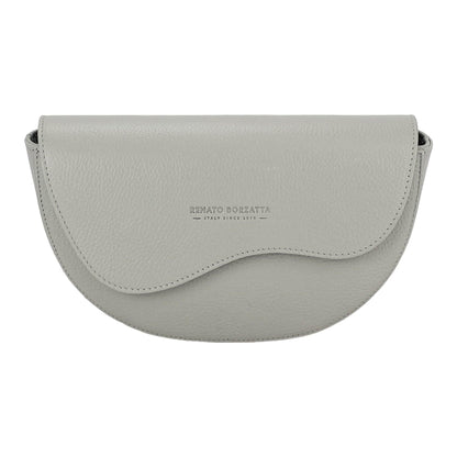 RB1027BO  | Borsa Donna a Bandoliera stondata in Vera Pelle Made in Italy. Tracolla removibile e regolabile in pelle.-shopluxelook.store