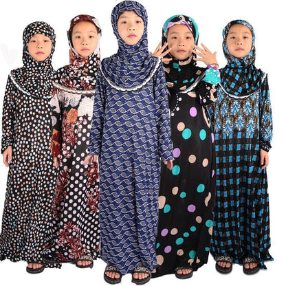 Robe Hui Girl Clothes Middle Eastern Islamic Floral Cloth Kids Prayer Robe - Luxury 0 by Shop Luxe Look