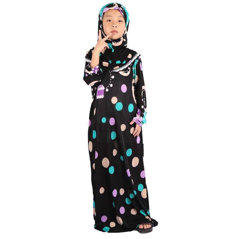 Robe Hui Girl Clothes Middle Eastern Islamic Floral Cloth Kids Prayer Robe - Luxury 0 by Shop Luxe Look