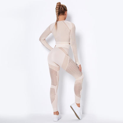 Seamless Knitted Absorbent Yoga Long-Sleeved Suit Yoga Wearsuit-shopluxelook.store