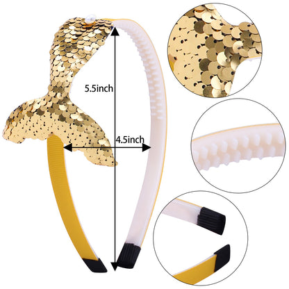 Sequined Hair Accessories Mermaid Tail Flip Fish Scale Pearl Headband Non-slip Manual Hairpin-shopluxelook.store