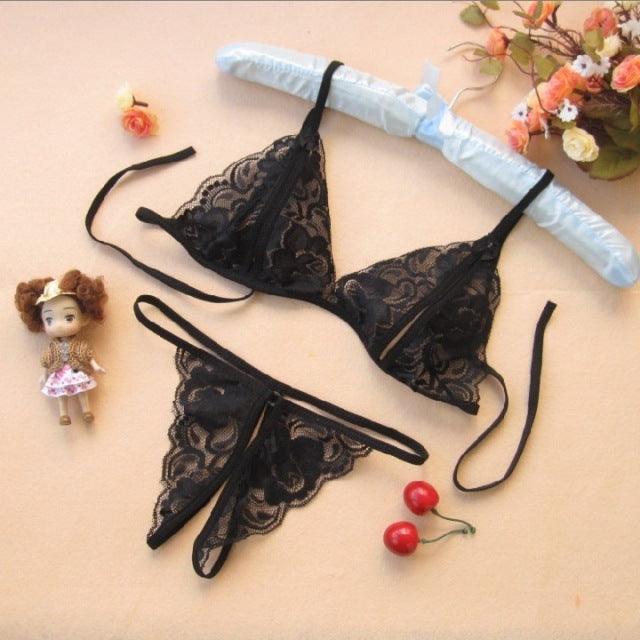 sexy lace underwear-Sexy Lace Transparent Women's Dew Three Point Women's Fun Underwear-shopluxelook.store