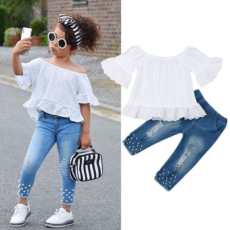 Shirt Shorts Girls Girl Kids Clothes For Baby Set Children - Luxury 0 by Shop Luxe Look