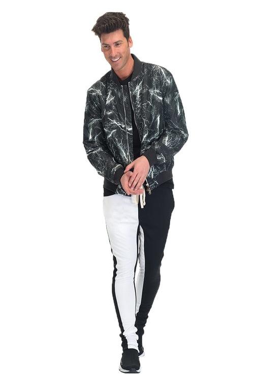 SLICE TRACK PANTS- BK/WHITE-shopluxelook.store