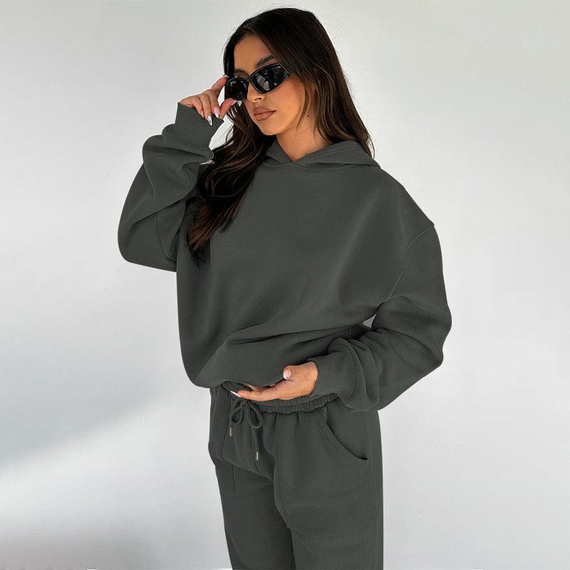 Solid Color Hooded Long Sleeve Sweater Women's Clothing - Luxury 0 by Shop Luxe Look