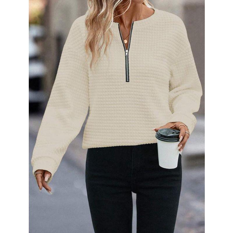 solid color long sleeve sweater-Solid Color New Long Sleeve Women's Sweater-shopluxelook.store