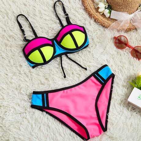 split swimsuit-Split swimsuit bikini girls swimwear-shopluxelook.store