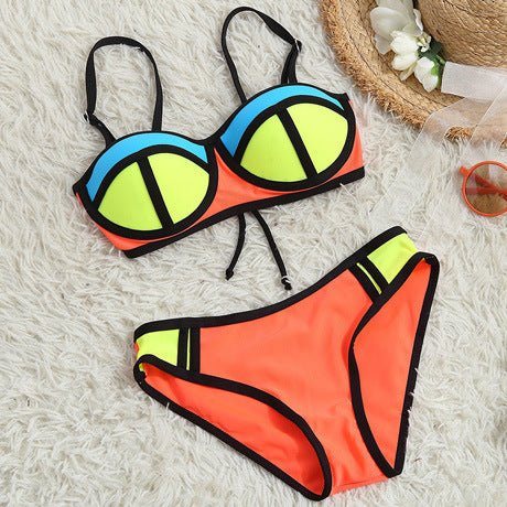 split swimsuit-Split swimsuit bikini girls swimwear-shopluxelook.store