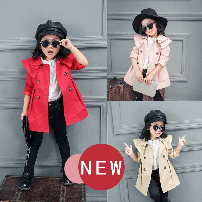 Spring And Autumn New Cotton Girls Windbreaker - Luxury 0 by Shop Luxe Look