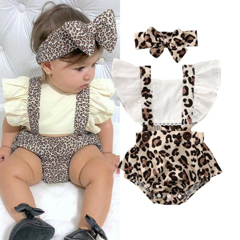 Summer Children's Clothing New Girls Romper Two - piece Turban - Luxury 0 by Shop Luxe Look