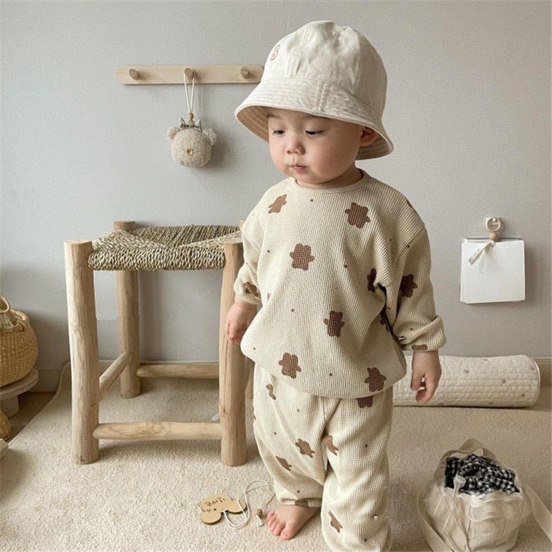 Sweater Casual Pants Two - piece Suit Baby Cute Loose Bear Children's Clothing - Luxury 0 by Shop Luxe Look