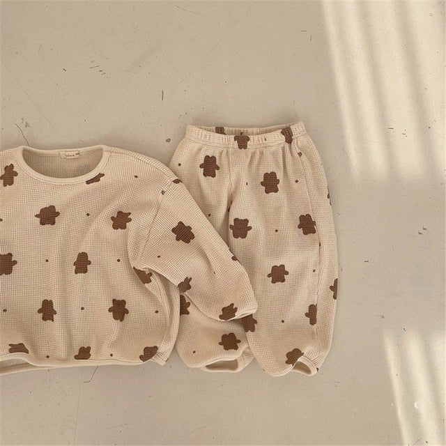 childrens clothing-Sweater Casual Pants Two-piece Suit Baby Cute Loose Bear Children's Clothing-shopluxelook.store