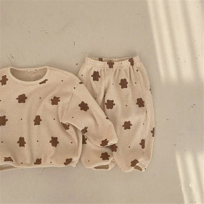 Sweater Casual Pants Two - piece Suit Baby Cute Loose Bear Children's Clothing - Luxury 0 by Shop Luxe Look