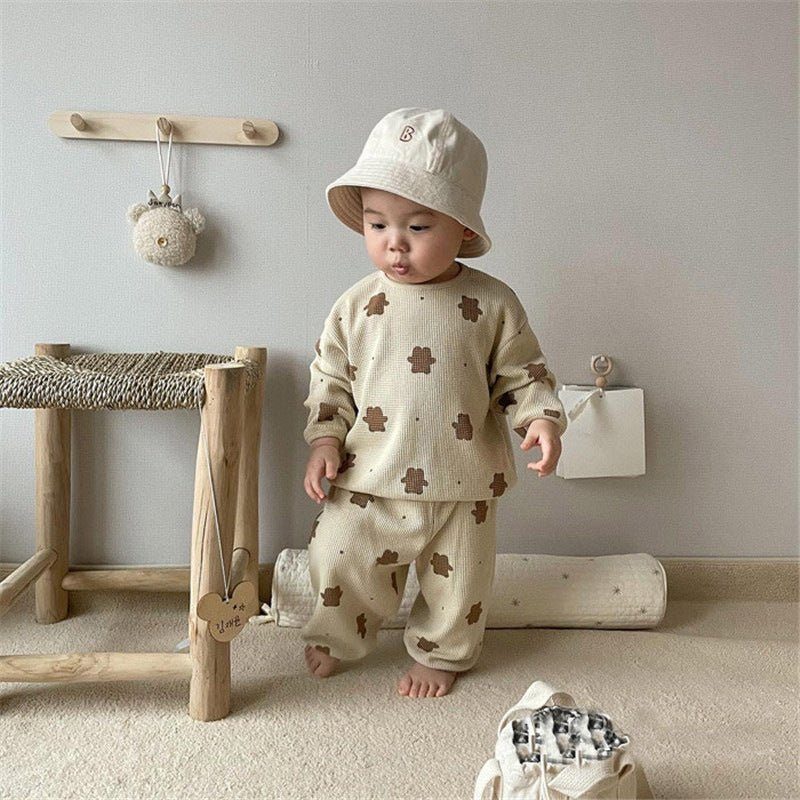 Sweater Casual Pants Two - piece Suit Baby Cute Loose Bear Children's Clothing - Luxury 0 by Shop Luxe Look