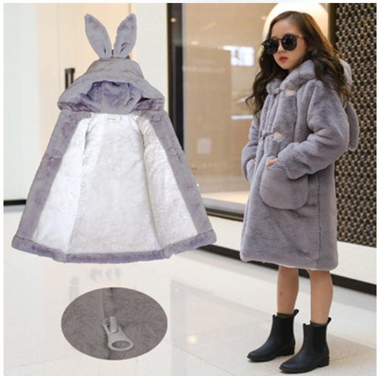 thickened faux fur coat for big kids-Thickened Faux Fur Coat For Big Kids-shopluxelook.store