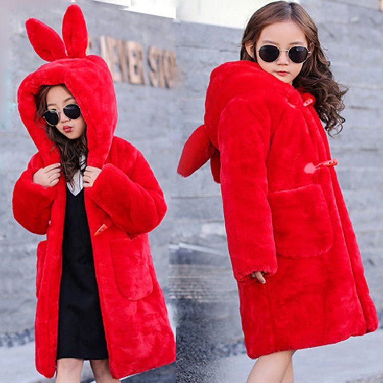 thickened faux fur coat for big kids-Thickened Faux Fur Coat For Big Kids-shopluxelook.store