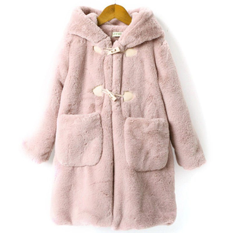 thickened faux fur coat for big kids-Thickened Faux Fur Coat For Big Kids-shopluxelook.store