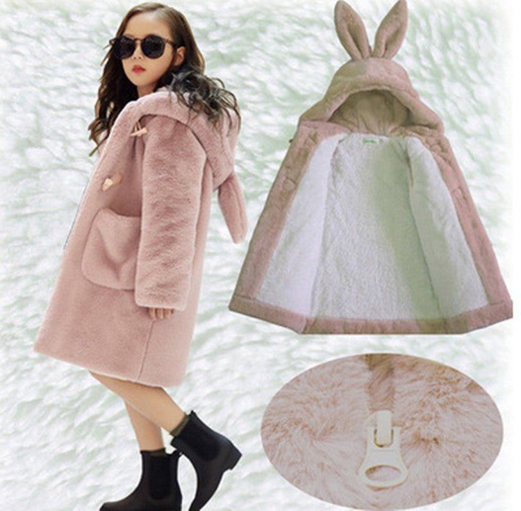 Thickened Faux Fur Coat For Big Kids - Luxury 0 by Shop Luxe Look