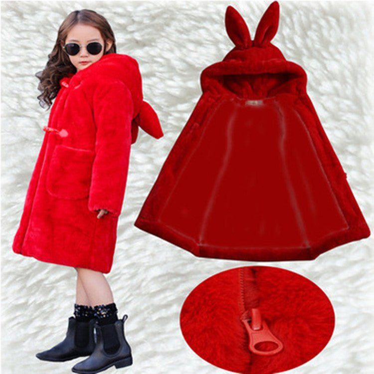 Thickened Faux Fur Coat For Big Kids - Luxury 0 by Shop Luxe Look