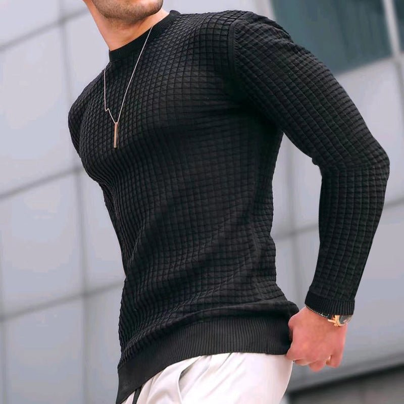 crew neck pullover-Trend Crew-neck Pullover Loose Knitted Long-sleeved Cotton Top-shopluxelook.store