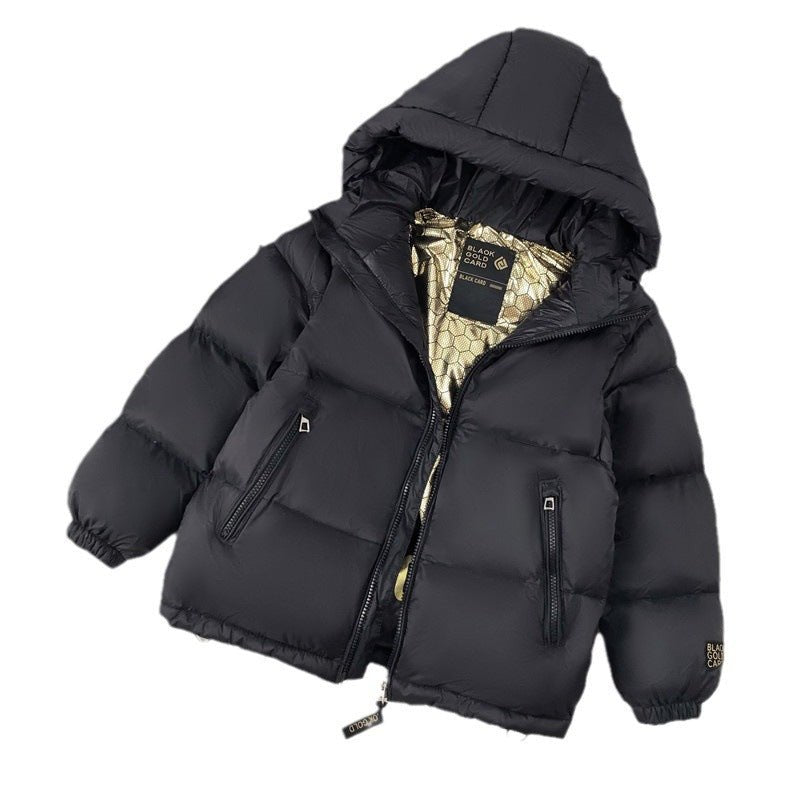 trendy children's down jacket-Trendy Best-selling Black Gold Children's Down Jacket-shopluxelook.store