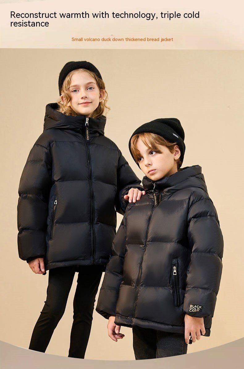 trendy children's down jacket-Trendy Best-selling Black Gold Children's Down Jacket-shopluxelook.store