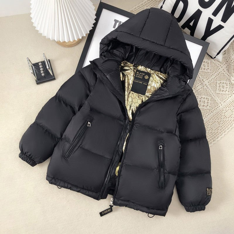 trendy children's down jacket-Trendy Best-selling Black Gold Children's Down Jacket-shopluxelook.store