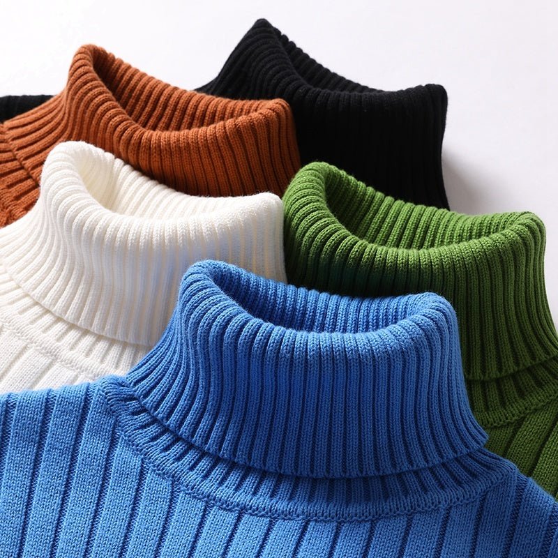 Turtleneck Sweater Men Women Ins Fashion Solid Striped Bottoming Sweater Autumn And Winter Tops Clothing - Luxury 0 by Shop Luxe Look