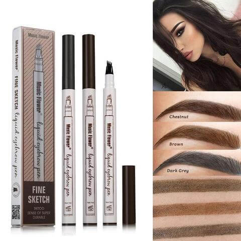 waterproof eyebrow pencil-Waterproof Natural Eyebrow Pen Four-claw Eye Brow Tint Fork Tip Eyebrow Tattoo Pencil-shopluxelook.store