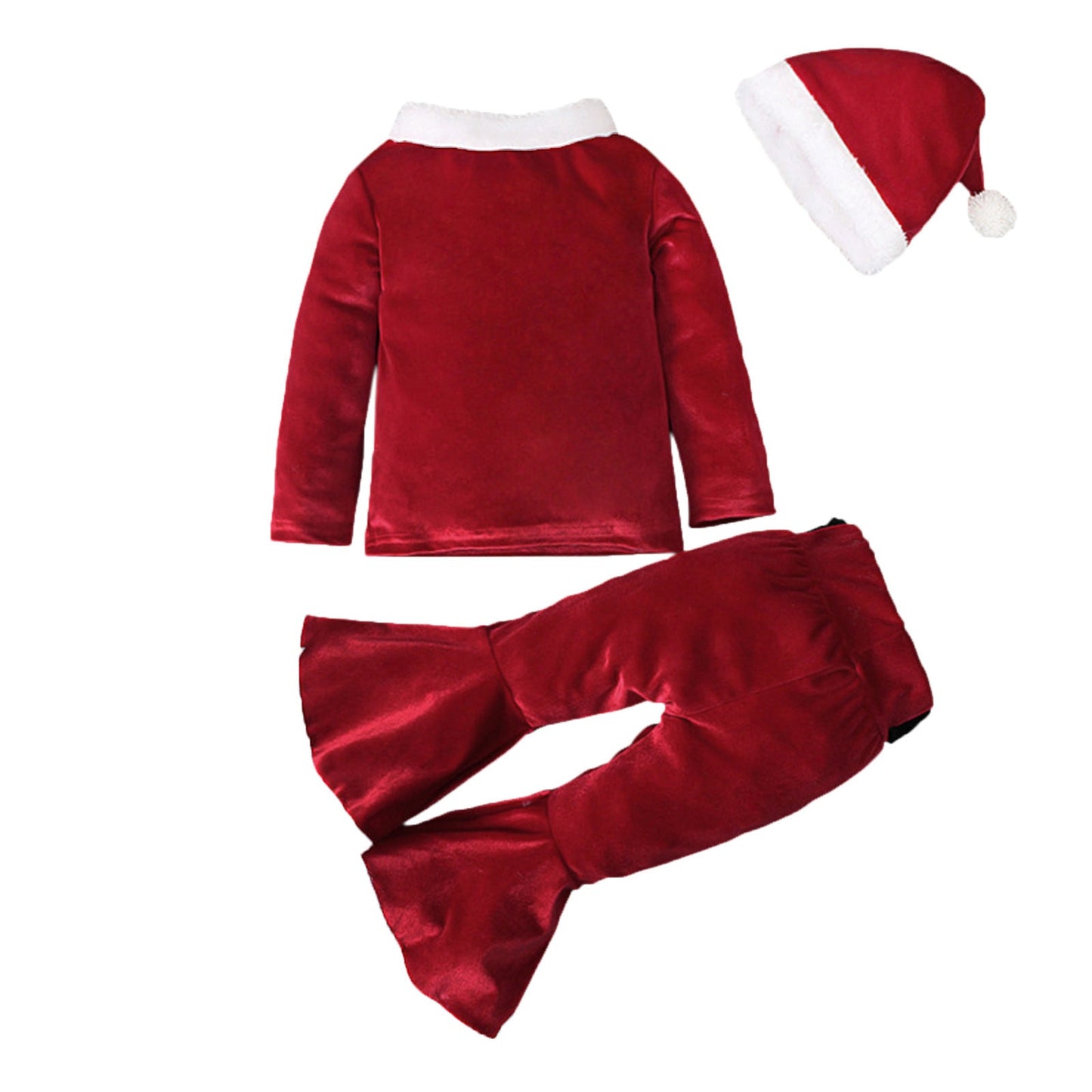 Winter Christmas Long - sleeved Shirt Bell Bottoms Hat Three - piece Children's Clothing - Luxury 0 by Shop Luxe Look