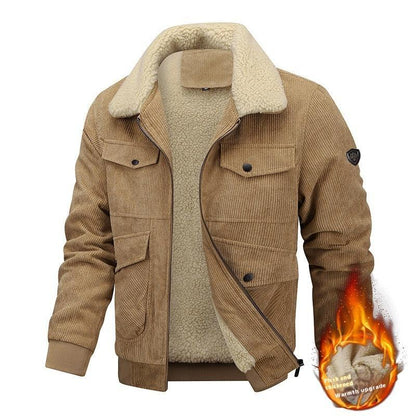 Winter Lapel Fleece Jacket With Pockets Warm Thicken Cotton Coat Men's Clothing - Luxury 4 by Shop Luxe Look