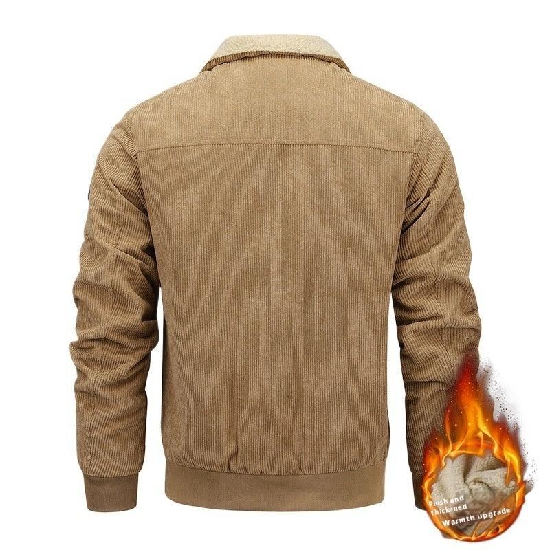 Winter Lapel Fleece Jacket With Pockets Warm Thicken Cotton Coat Men's Clothing - Luxury 4 by Shop Luxe Look