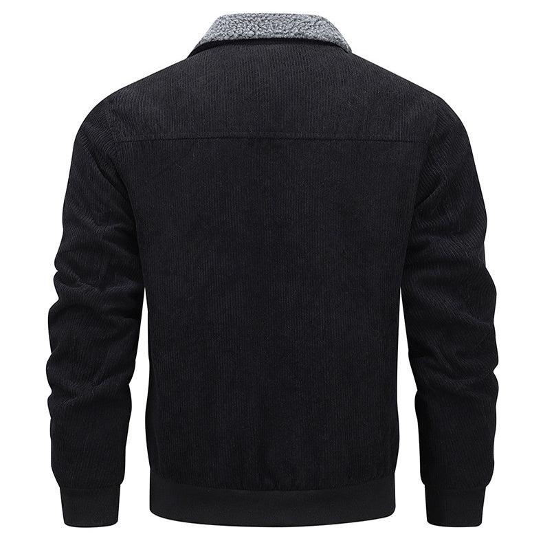 Winter Lapel Fleece Jacket With Pockets Warm Thicken Cotton Coat Men's Clothing - Luxury 4 by Shop Luxe Look